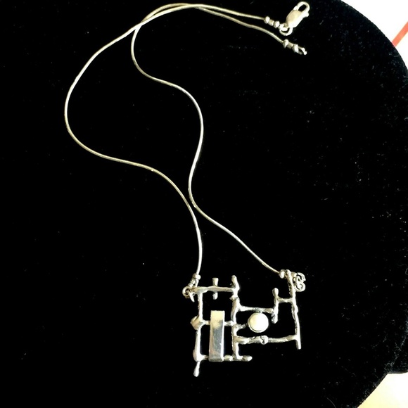 Sterling silver 925 necklace 16'' with pearl - Picture 3 of 8